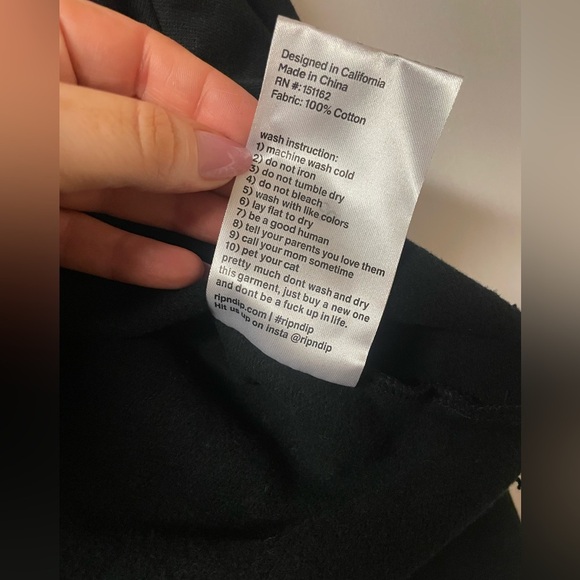 NWT RipNDip Cropped Black Hoodie | Embroidered Logo | Size XS - Picture 5 of 5